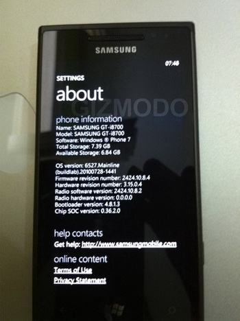 Samsung gT-i8700